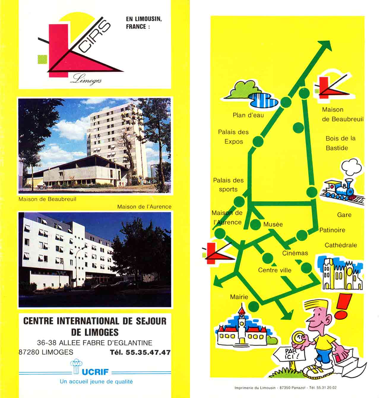 1987-Plaquette Centre International de rencontres et de séjours de Limoges Beaubreuil CIRS plaquette et logo