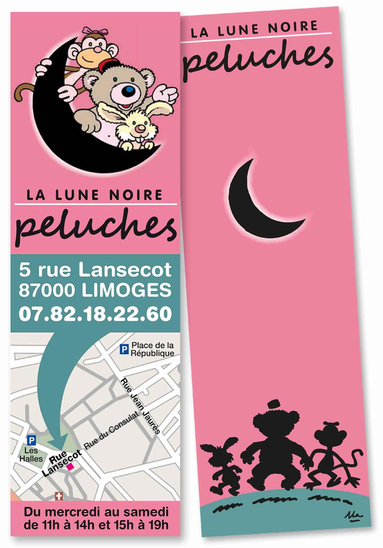 Marque-page-recto-verso-magasin-La-Lune-Noire-Limoges
