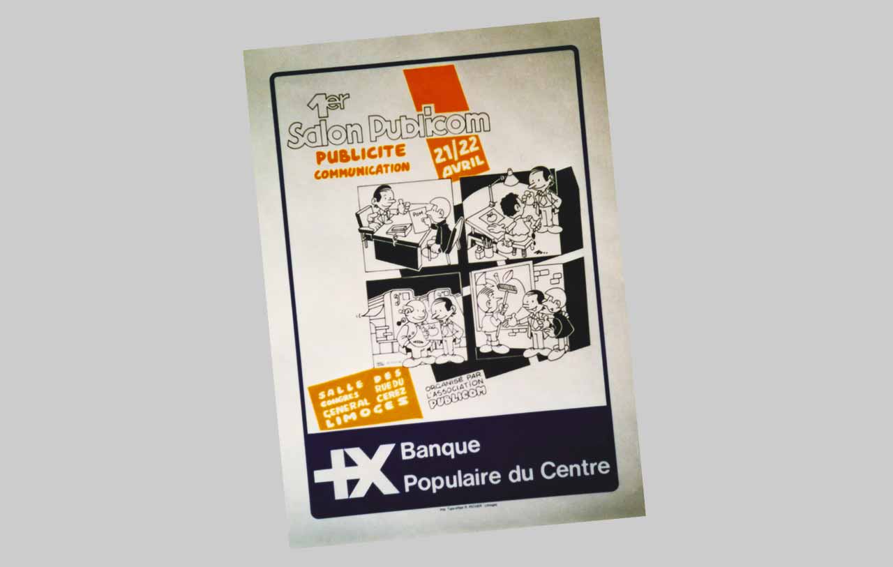 Affiche A3 Salon Publicom Publicité et Communication 1986 Marc-André