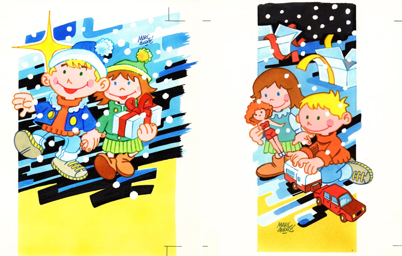 FR3 Noêl carte pour Noël du personnel en 1988 - Imprimerie du Limousin - Panazol - Marc-André
