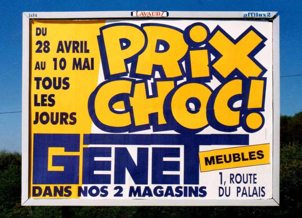 1989-04-Affiche-4x3-Prix-Choc-Meubles-Genet-Agence-Scandere-Limoges-Marc-André