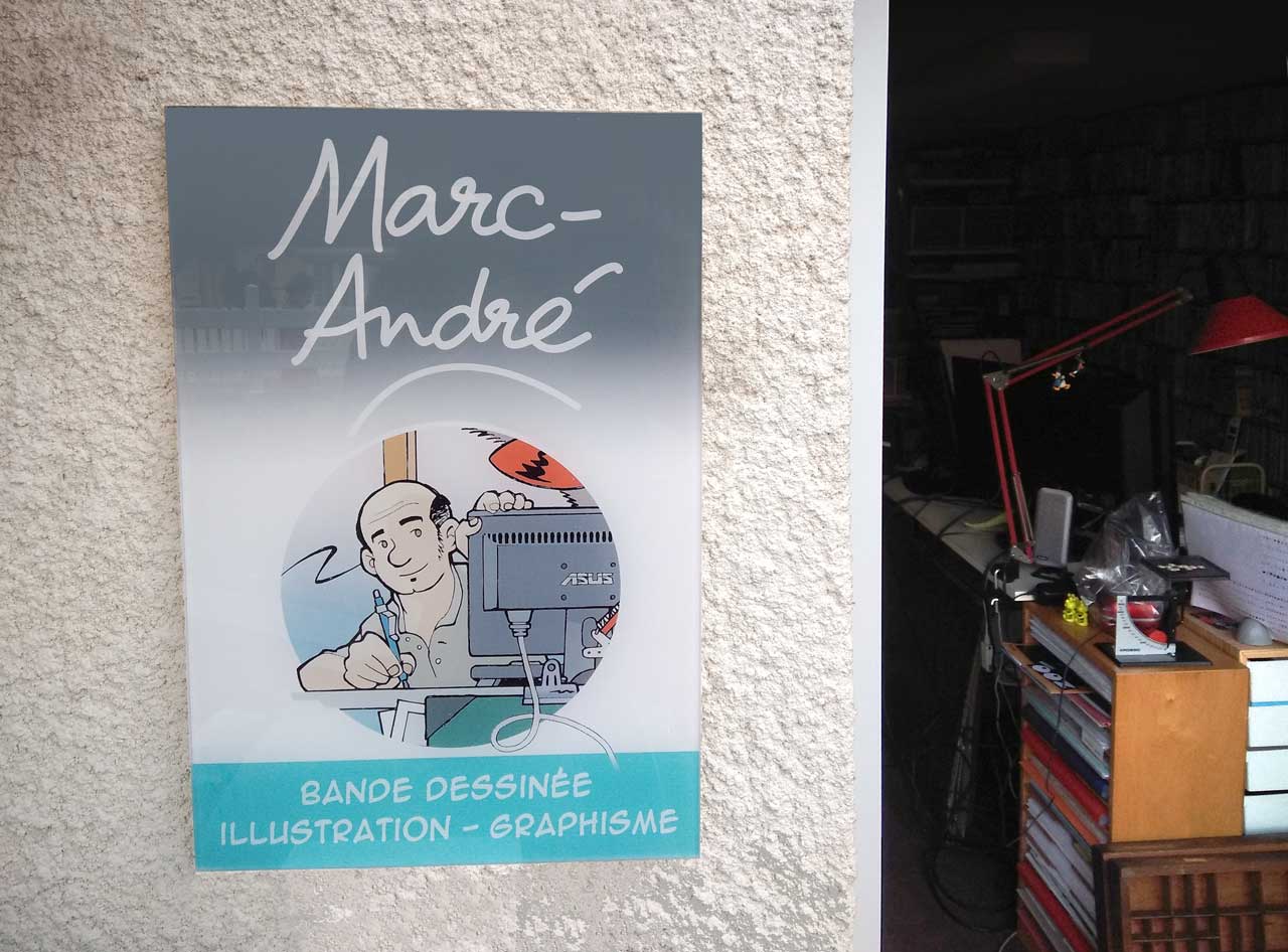 Plaque extérieure-2020-Marc-André graphisme illustration bande dessinée  Limoges