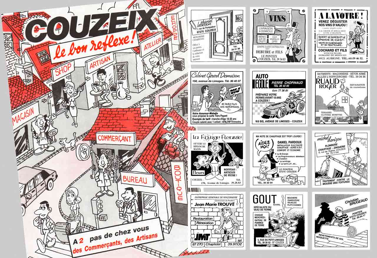 Fascicule Couzeix Le-Bon Reflexe 1985 et plusieurs pavés promotionnels Association des commerçants et artisans de Couzeix - Marc-André 