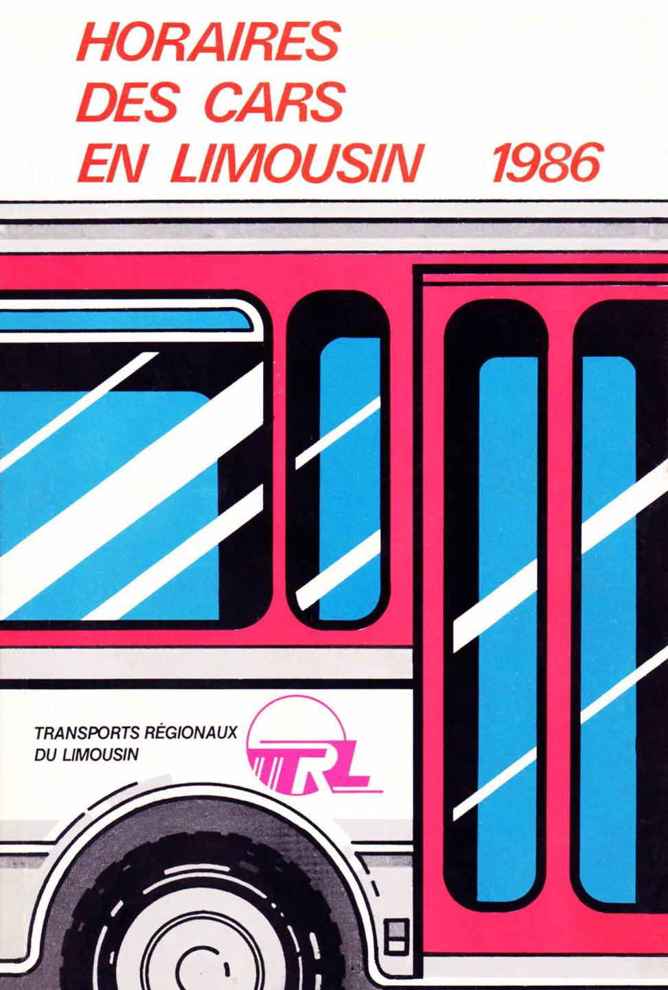 Horaires des cars en Limousin Conseil Régional Agence Scandere 1986 Marc-André