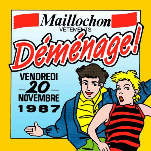 flyer déménagement magasin vêtements Maillochon Limoges 1987 Marc-André