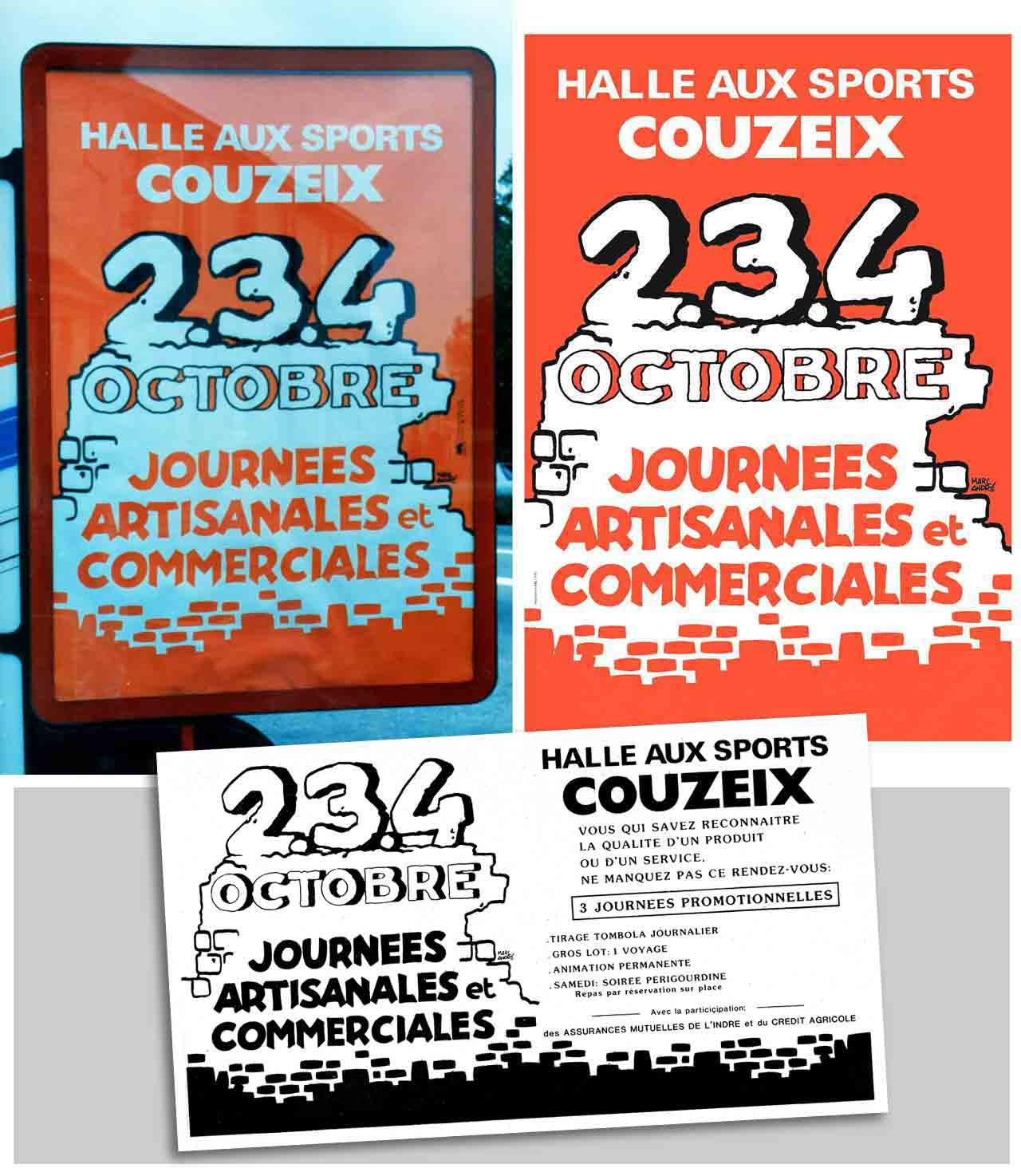 Affiches flyer et Annonce presse Journées artisanales et commerciales Couzeix 1987 Marc-André