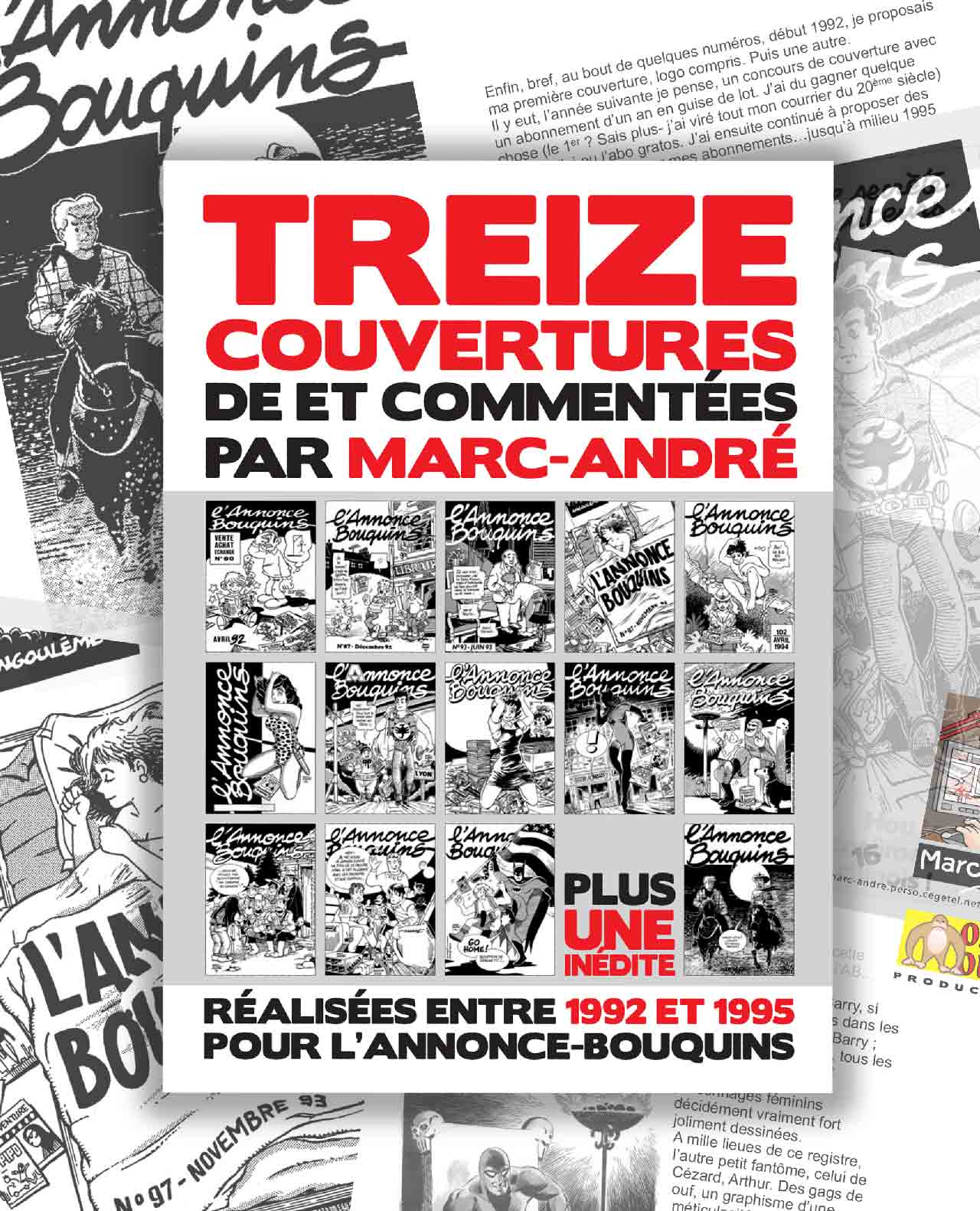 13 couvertures de L'annonce-Bouquins par Marc-André 1998 - 1992-1995 - Bande dessinée - Libourne - Marc-André BD Illustration Graphisme - Limoges