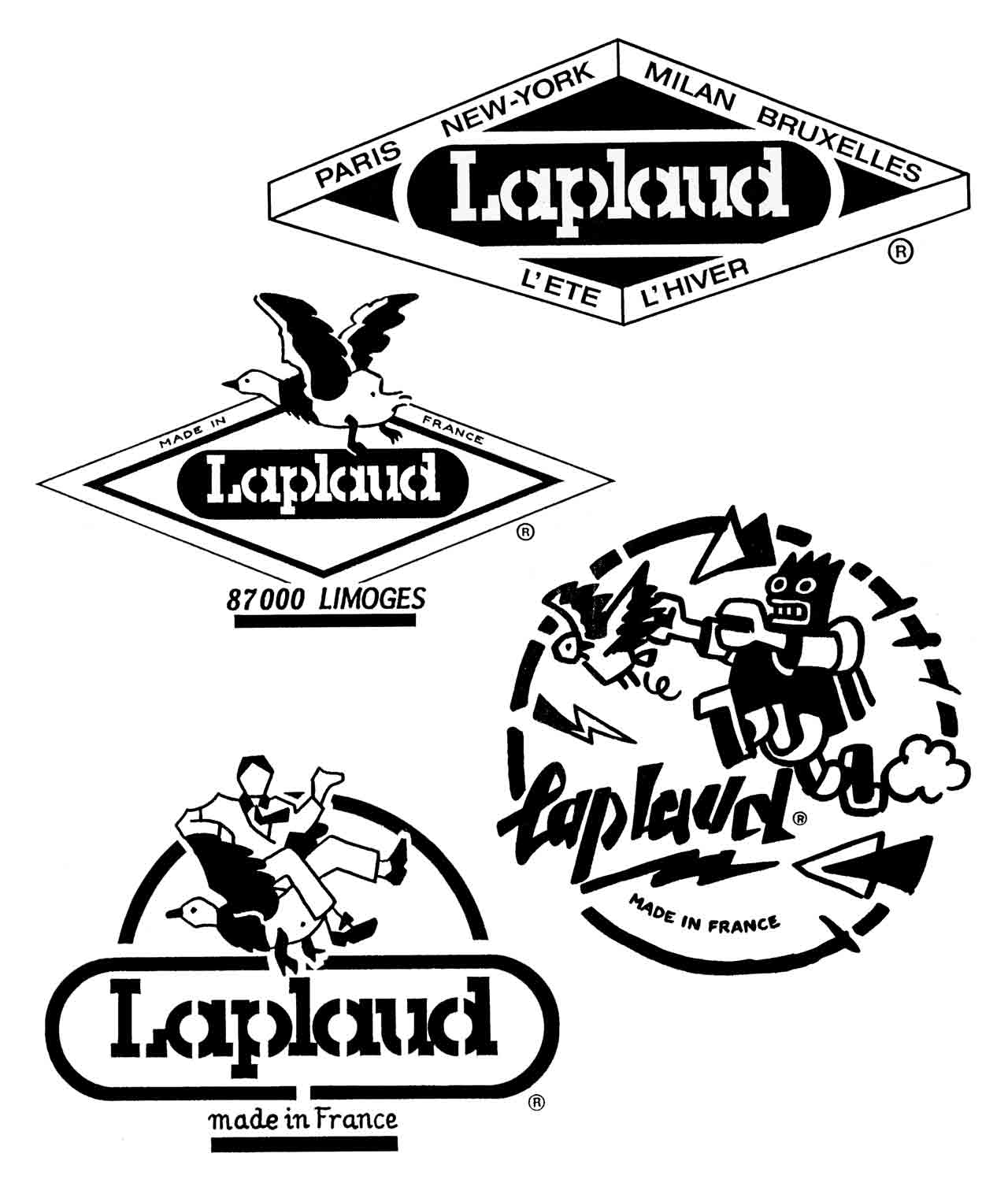 Etiquettes pour les textiles Laplaud à Limoges 1986 Marc-André BD Illustration Graphisme Limoges