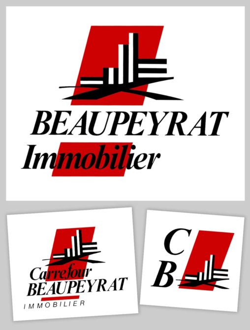 Logotype Beaupeyrat Immobilier Limoges 1990 Marc-André BD Illustration Graphisme Limoges