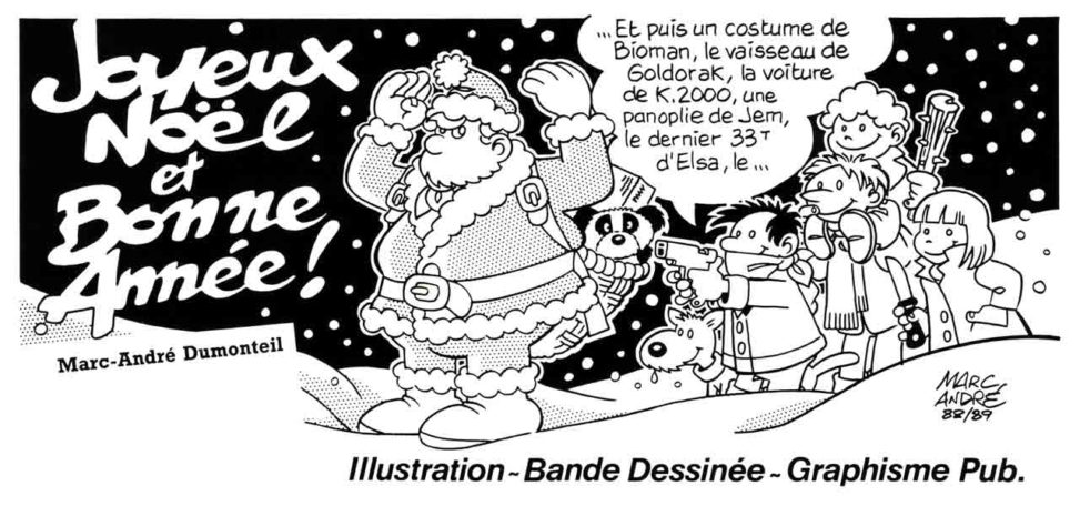 1989 Père Noël - Carte de vœux 1989 Marc-André BD Illustration Graphisme Limoges