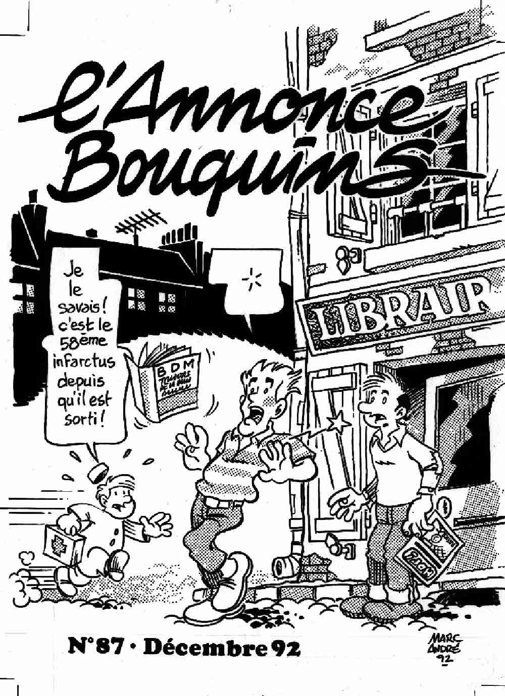 L'annonce-Bouquins 87 - décembre 1992 - par Marc-André - 1992-1995 - Bande dessinée - Libourne - Marc-André BD Illustration Graphisme - Limoges