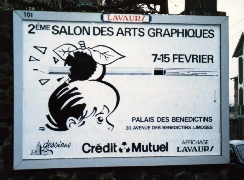 1987 - Affiche 2eme Salon des Arts graphiques - Marc-André - BD Illustration Graphisme Limoges