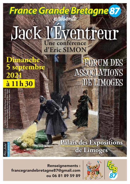 Flyer-Conférence-Jack L'Eventreur - France-Grande-Bretagne 87 - Marc-André BD