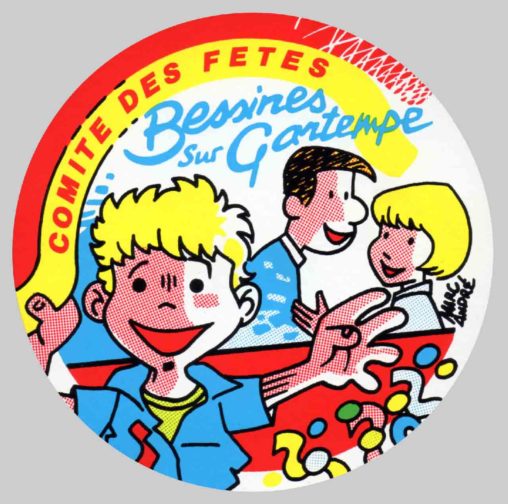 Autocollant Comité des Fêtes de Bessines-sur-Gartempe - 1987 - Marc-André BD Illustration Graphisme Limoges