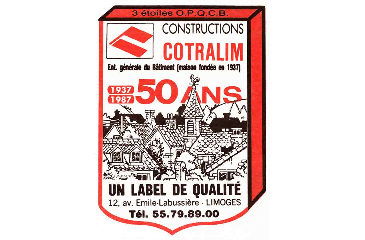 Une illustration à l'occasion des cinquante ans de la société de constructions Cotralim.
