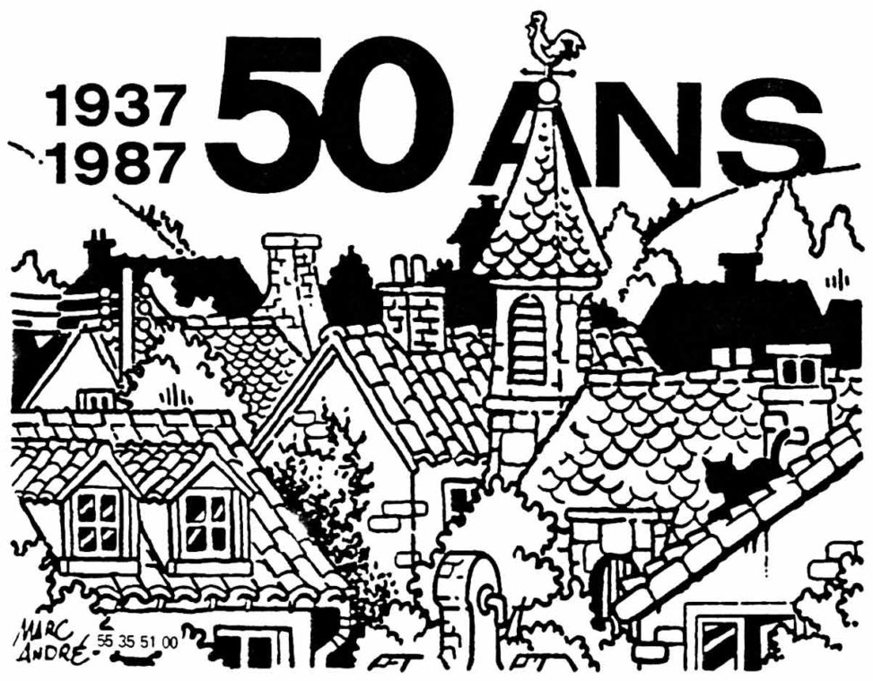 Une illustration à l'occasion des cinquante ans de la société de constructions Cotralim en 1987 Marc-André BD Illustration Graphisme Limoges
