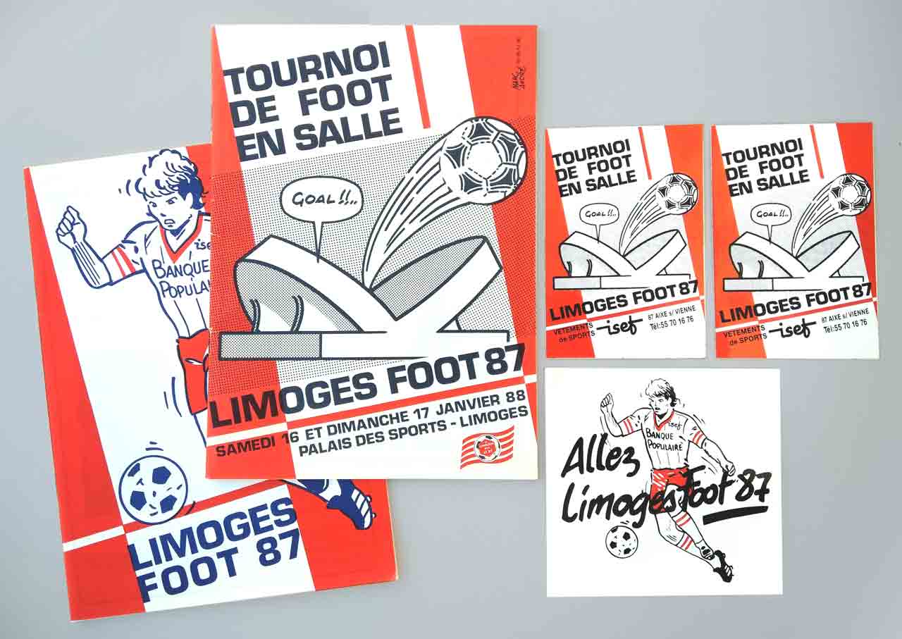 Tournoi de foot en salle et autres brochures - Limoges Foot 87 - Isef - Marc-André - BD Illustration Graphisme Limoges