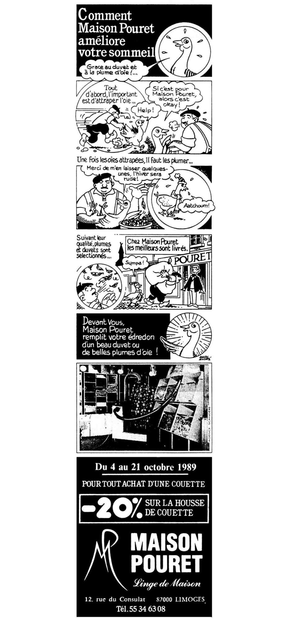 BD -Comment Maison Pouret améliore votre sommeil -1989 - Scandere - Limoges - Marc-André BD Illustration Graphisme Limoges