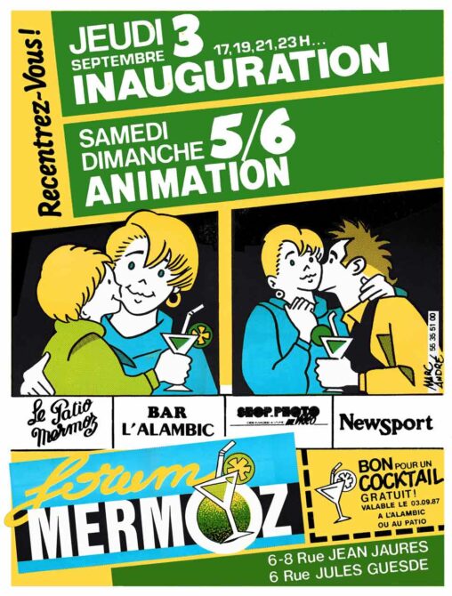 Le Forum Mermoz - Pavés presse et Logo 1987 - Marc-André BD Illustration Graphisme Limoges