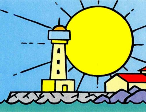 2001 - extrait Bandeau la mer le soleil l'été en cabriolet dans INFO - Marc-André BD Illustration Graphisme - Limoges