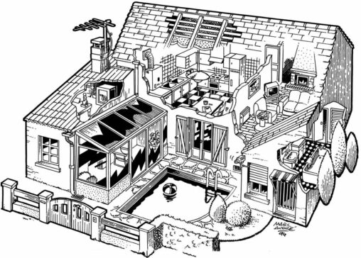 Eclaté de maison Info Corrèze 232 - 1994 Marc-André BD Illustration Graphisme Limoges