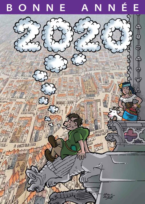 Carte de vœux Notre-Dame de Paris en 2020 - Marc-André BD Illustration Graphisme Limoges