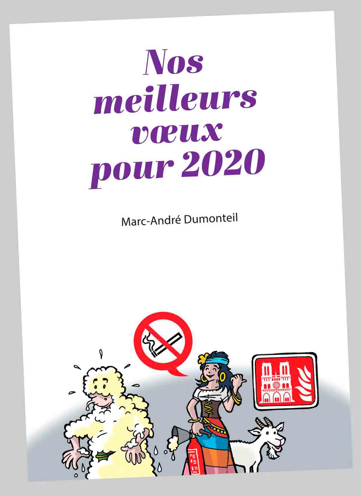 Carte de vœux Notre-Dame de Paris en 2014 - verso - Marc-André BD Illustration Graphisme Limoges