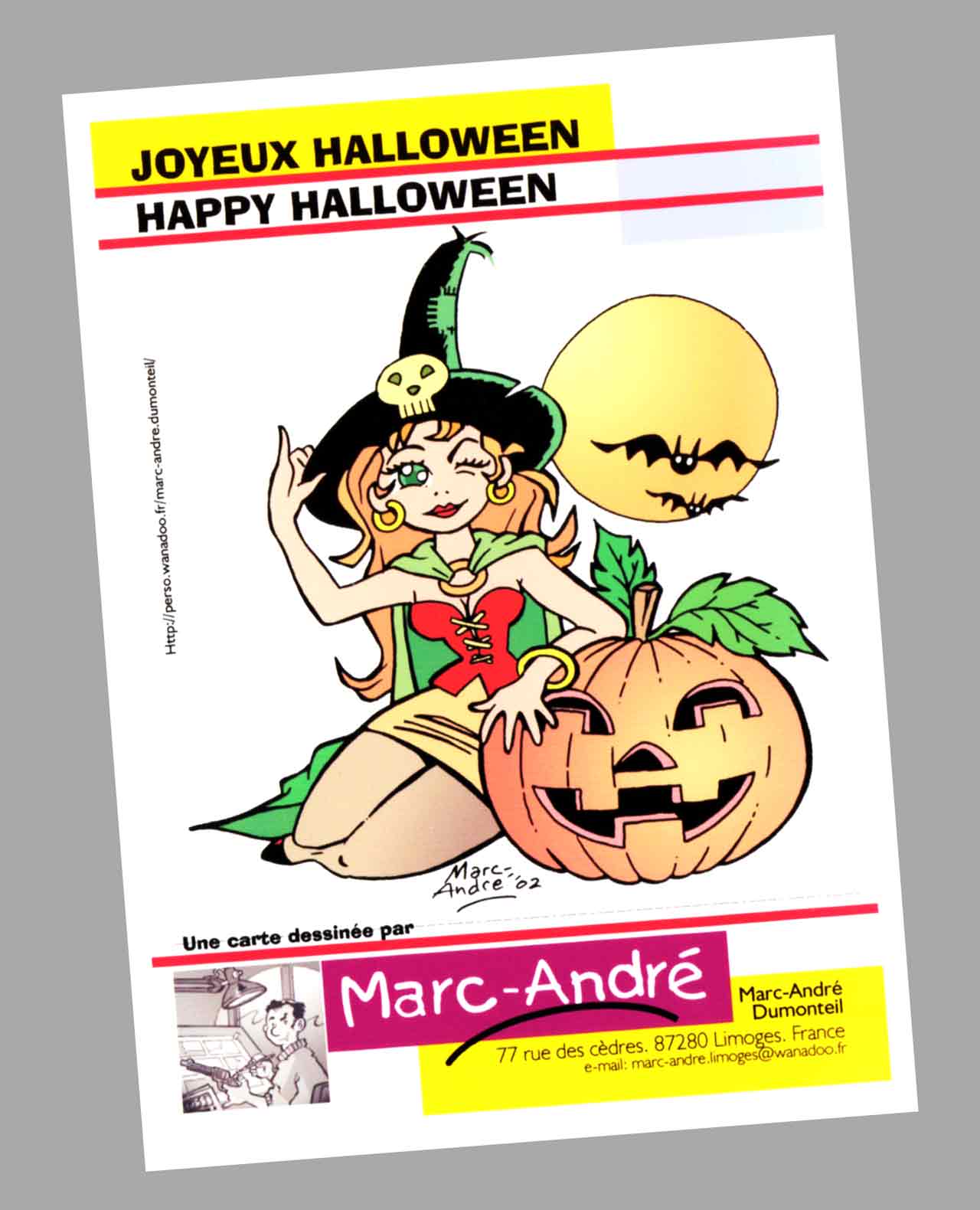 Carte Halloween 2002 - Marc-André BD Illustration Graphisme Limoges Beaubreuil