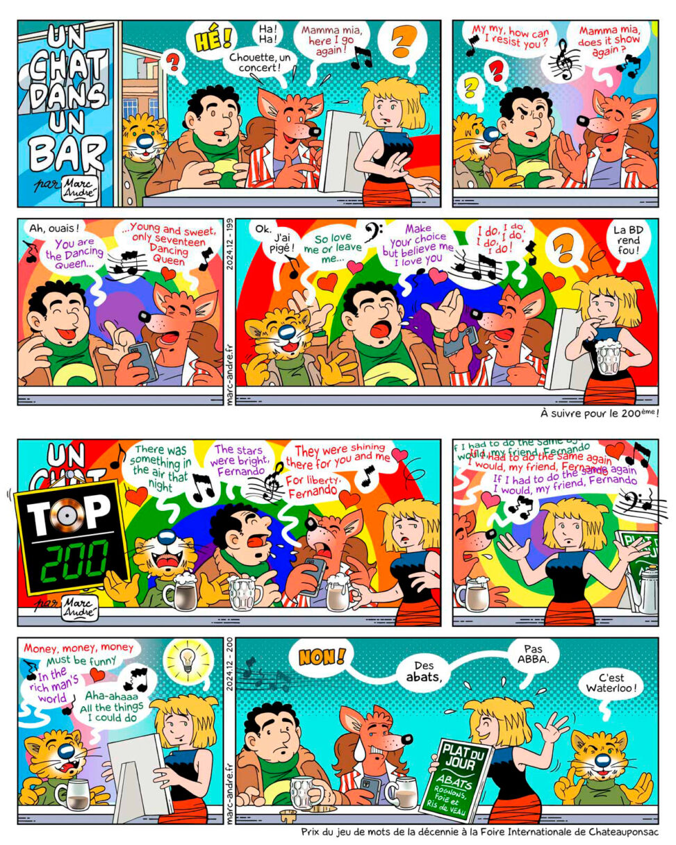 UCDUB gags 199 et 200 - Un chat dans un bar - Marc-André BD Illustration Graphisme Limoges 2025